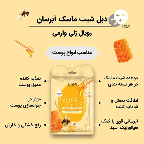دبل شیت ماسک آبرسان رویال ژلی وارمی - تصویر دوم